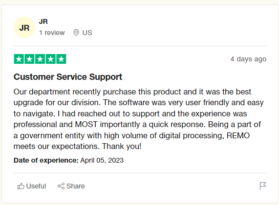 Recensione di Trustpilot sul ripristino dei file del server Windows