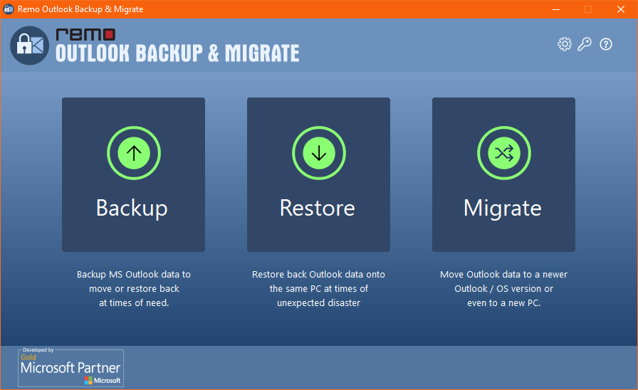 Home screen of Remo Backup and Migrate Tool
