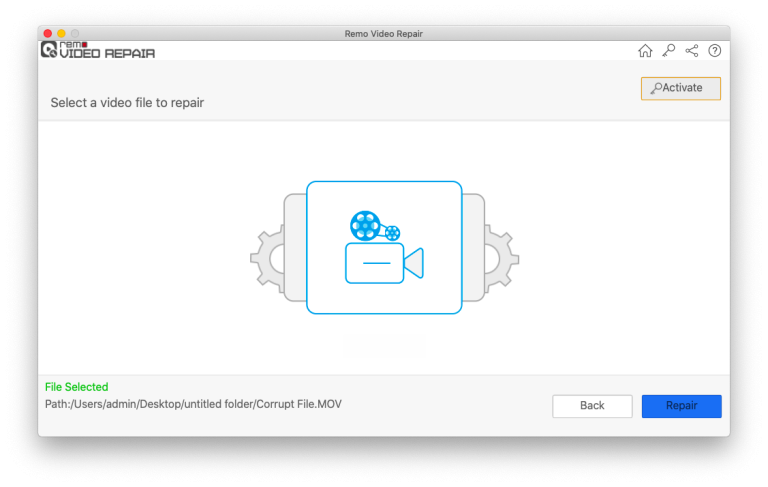 Select the Path to Save the repaired video file