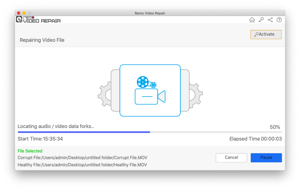 repairing corrupt MOV file