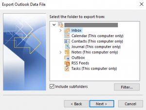 select-outlook-items-to-include-in-outlook-data-file