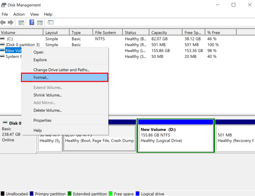 format-the-corrupted-hard-drive