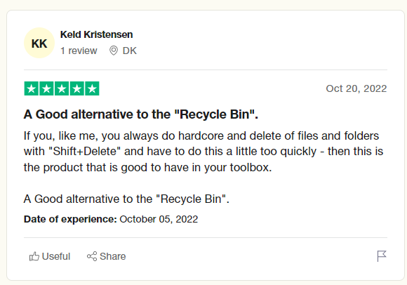 Remo Recover User review on recovering shift deleted files on trustpilot