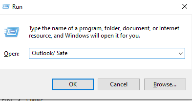 Open Outlook in Safe Mode