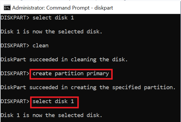 select the disk